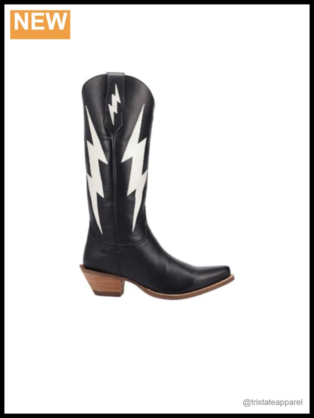 Dingo Thunderbolt Leather Snip Toe Block Heel Mid Calf Boots